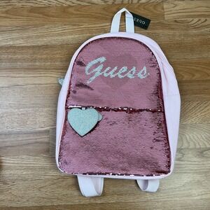 Guess Girls Flip Sequin Backpack Book Bag Pink‎ NEW